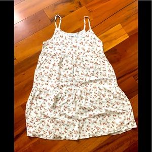 Nectar Dress, White floral cami tiered dress